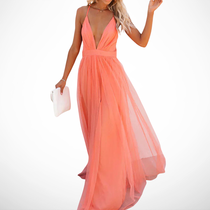 Robe Maxi Corail | Tulle & Élégance