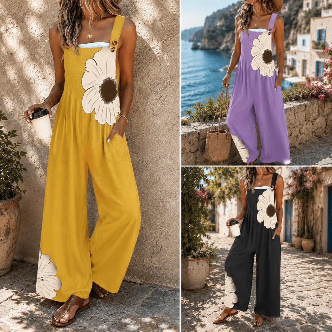 Françoise | Salopette Ample Imprimé Grande Fleur