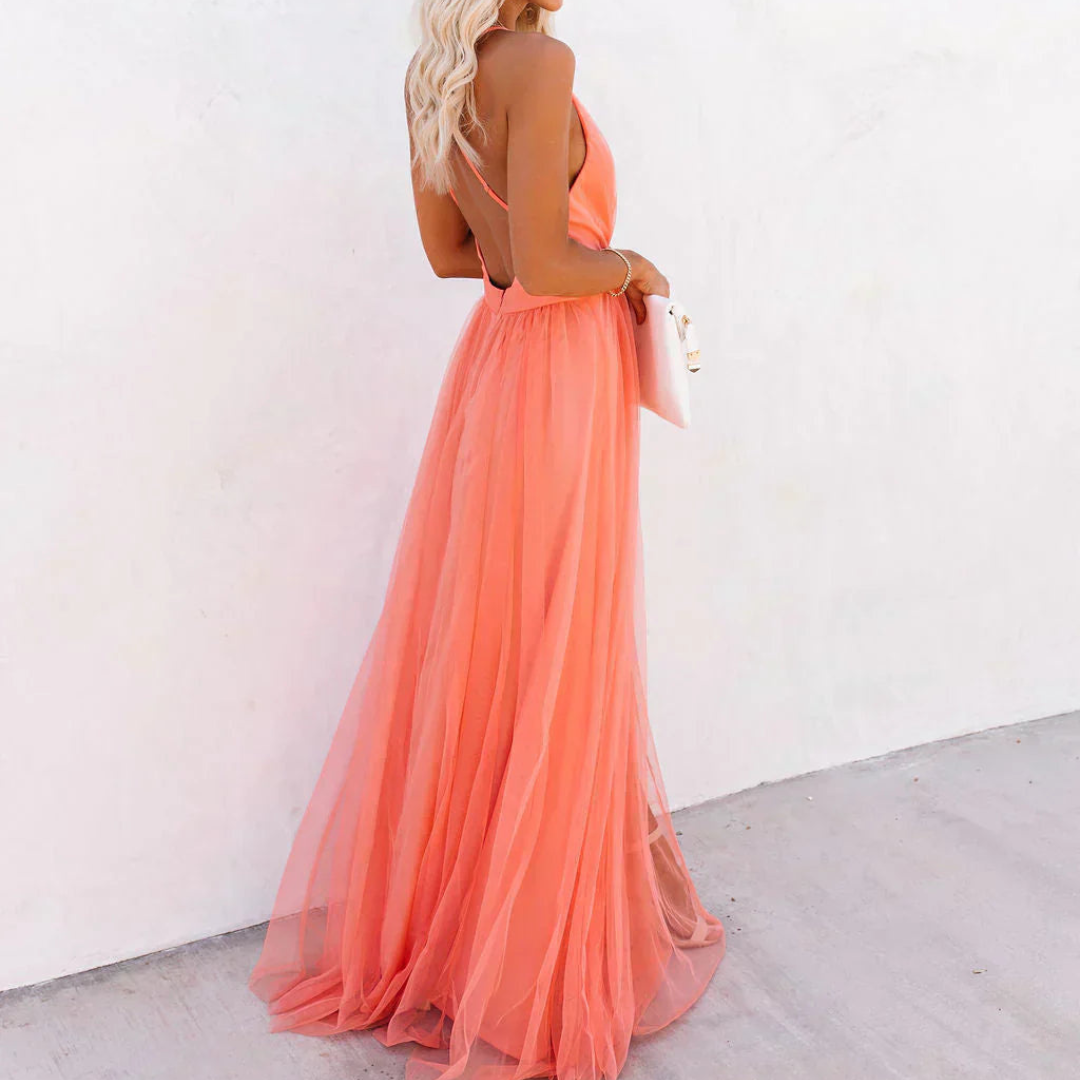 Robe Maxi Corail | Tulle & Élégance