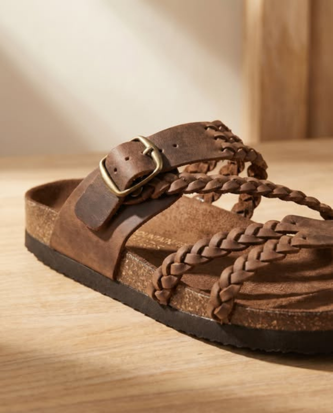 Solène | Sandales Tressées à Semelle Liège
