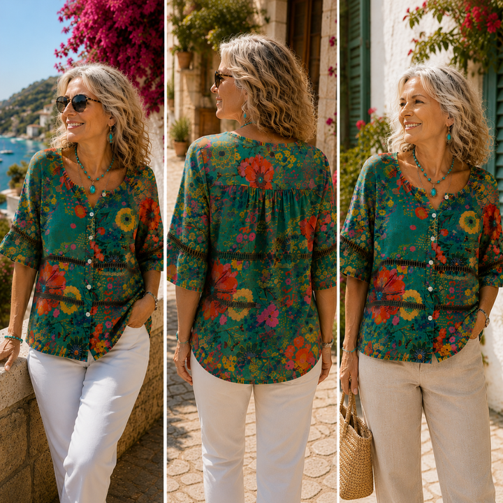 Marguerite | Chemisier Vintage À Imprimé Floral