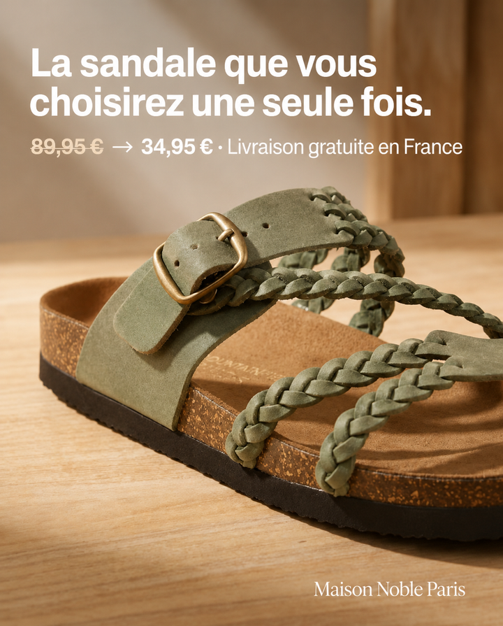 Solène | Sandales Tressées à Semelle Liège