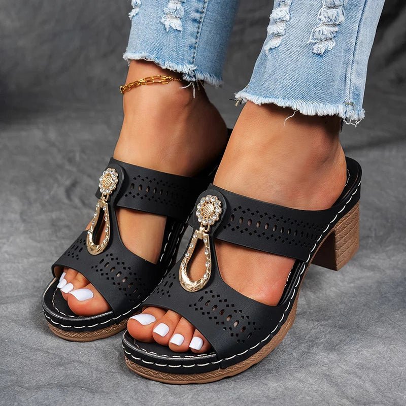 Delphine | Sandales Élégantes À Talon Confortable
